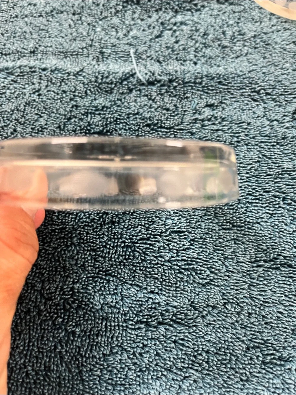 Vintage clear glass drink coasters.